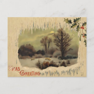 Carte Postale Nuit hivernale victorienne nostalgique