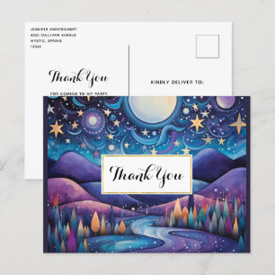 Carte Postale Nuit lunaire Big Moon Paysage Merci