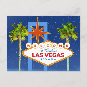 Carte Postale Nuit magique à Las Vegas Bienvenue à Las Vegas