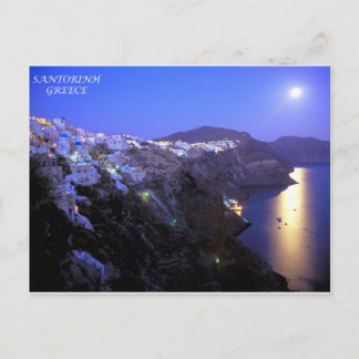 CARTE POSTALE NUIT SANTORINI