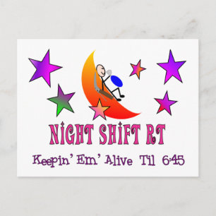 Carte Postale Nuit Shift RT MOON Stick Man