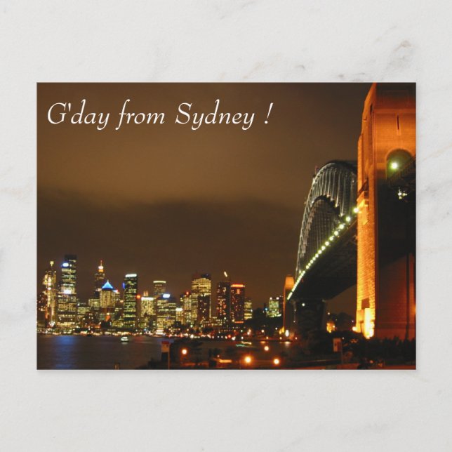 Carte Postale nuit skyline de sydney (Devant)