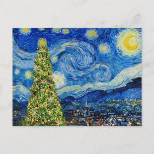 Carte Postale Nuit Van Gogh Starry - Arbre de Noël