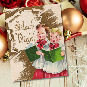 Carte Postale Nuit vintage et silencieuse Noël