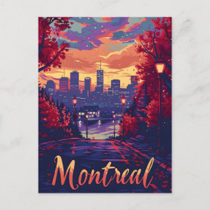 Carte Postale Nuits de Montréal : Lumières de la ville et nuages