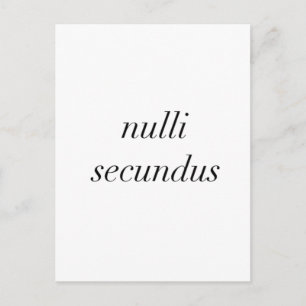 Carte Postale nulli secundus deuxième par aucun