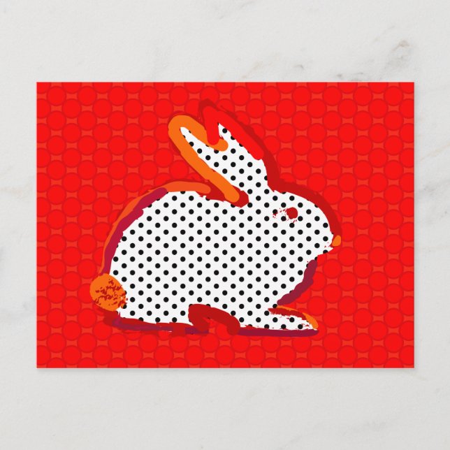 carte postale numérique de peinture "de lapin (Devant)