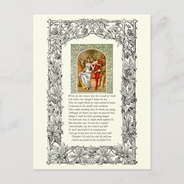 Carte Postale Numéro 138 de Sonnet par William Shakespeare (Devant)