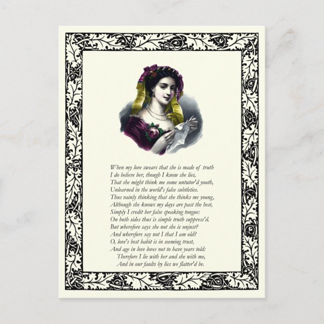 Carte Postale Numéro 138 de Sonnet par William Shakespeare (Devant)