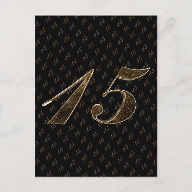 Carte Postale Numéro 15 Filles 15e Quinceanera Mariage d'anniver (Devant)