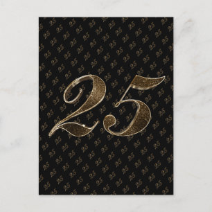 Carte Postale Numéro 25 Black Gold 25e Anniversaire