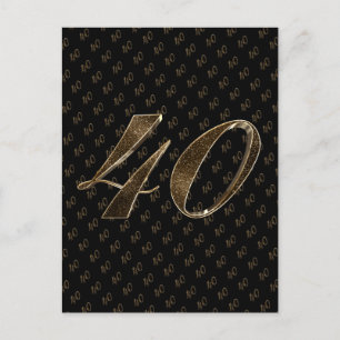 Carte Postale Numéro 40 Black Gold 40e Anniversaire