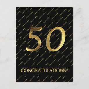 Carte Postale Numéro 50 Black Gold 50e Anniversaire Golden Maria