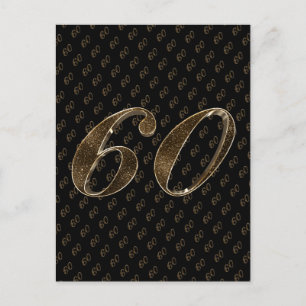 Carte Postale Numéro 60 Black Gold 60th Birthday Diamond Mariage
