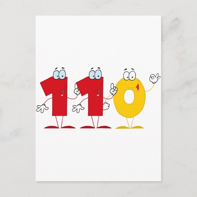 Carte Postale Numéro Chanceux 110 (Devant)