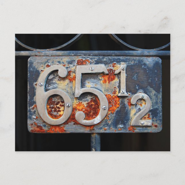 Carte Postale Numéro d'adresse Plaque, Soixante-cinq et demi (Devant)