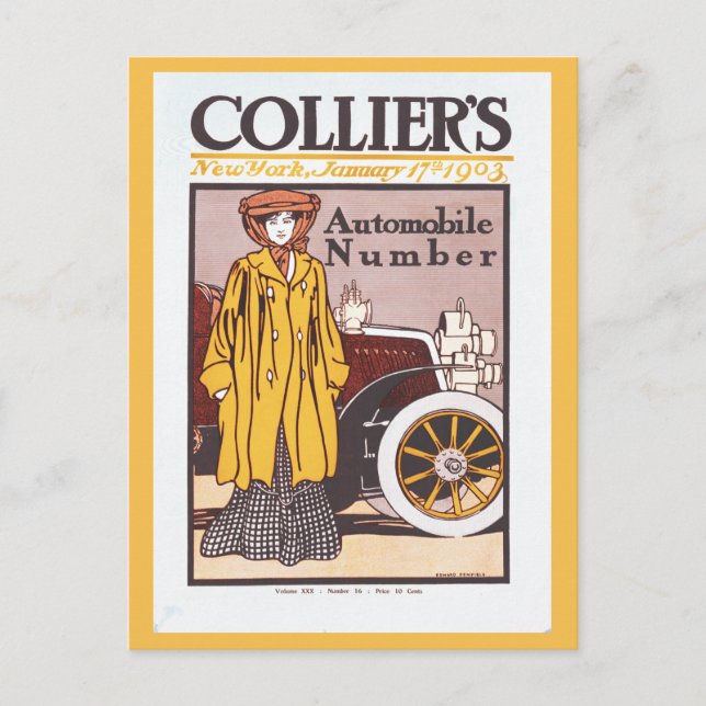 Carte Postale Numéro d'automobile Colliers 1903 (Devant)
