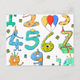 Carte Postale Numéro de fête d'anniversaire