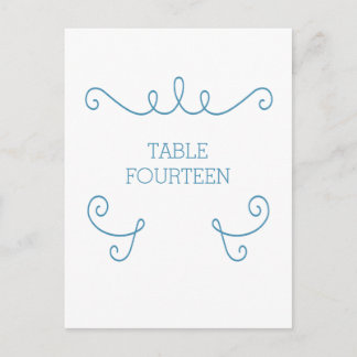 Carte postale Numéro de la table Whimsical