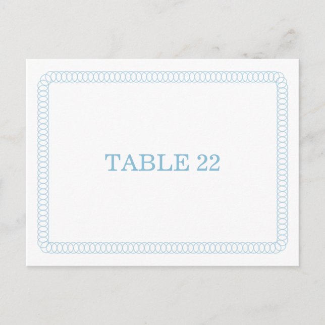 Carte postale Numéro de table arrondi entouré de b (Devant)