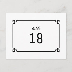 Carte postale Numéro de table chic Black Deco