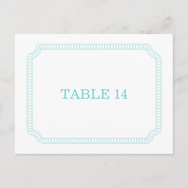 Carte postale Numéro de table de billets entouré d (Devant)