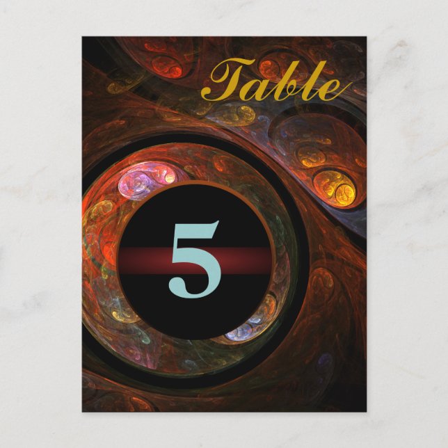 Carte postale Numéro de table de connexion fluide (Devant)