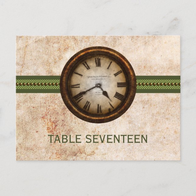 Carte postale Numéro de table de l'horloge antique (Devant)