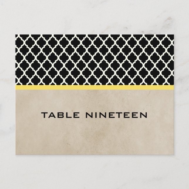 Carte postale Numéro de table de quatrefoil chic j (Devant)