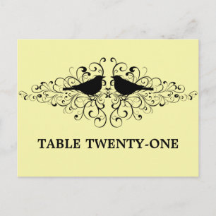 Carte postale Numéro de table des Inséparables jau