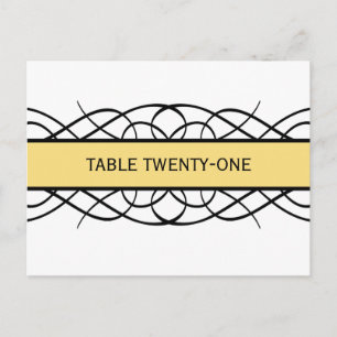 Carte postale Numéro de table fleurie Jaune