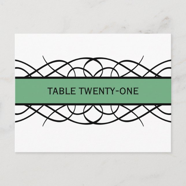Carte postale Numéro de table Green Déco Flourdiss (Devant)