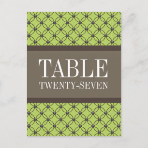 Carte postale Numéro de table Green Fancy