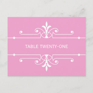 Carte postale Numéro de table rose fantaisie