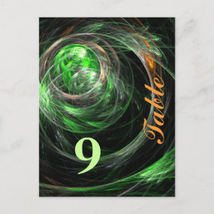 Carte postale Numéro de table verte autour du mond