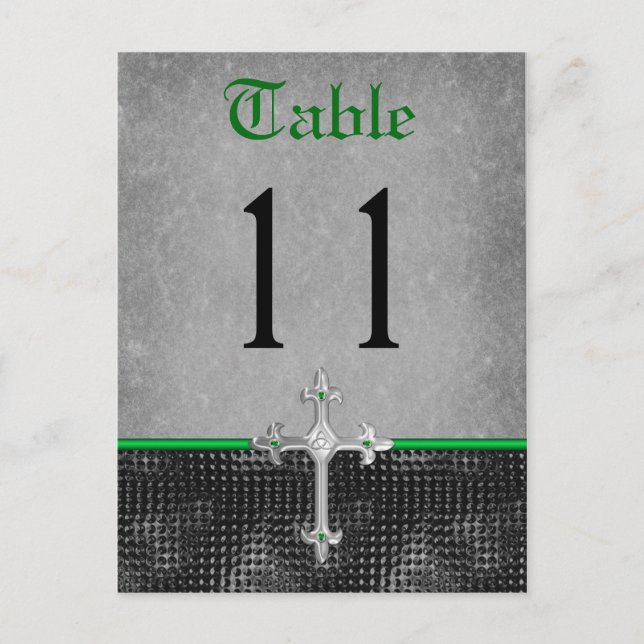 Carte postale Numéro de tableau croisé Emerald Cel (Devant)