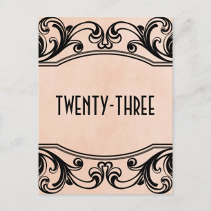 Carte postale Numéro de tableau de la table de poi