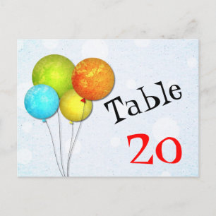Carte postale Numéro de tableau des ballons