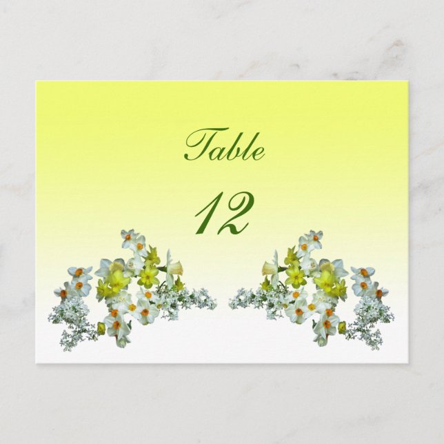 Carte Postale Numéro de tableau Floral Jaune (Devant)