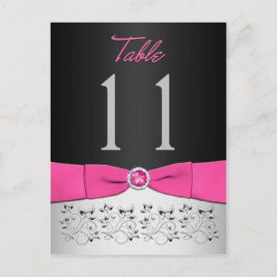 Carte postale Numéro de tableau Floral Noir, Rose,