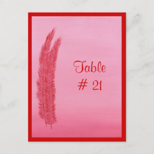 Carte postale Numéro de tableau, Plumes roses roug