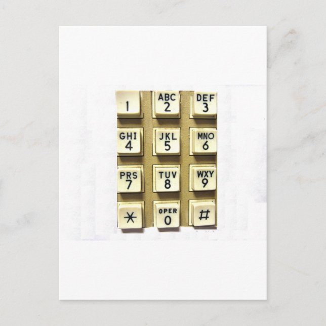 Carte Postale Numéro de téléphone (Devant)