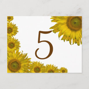 Carte Postale Numéro du tableau du bord du tournesol jaune
