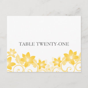 Carte postale Numéro simple de table florale jaune