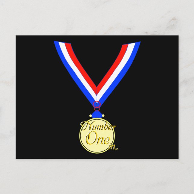 Carte Postale Numéro un médaillé d'or or (Devant)