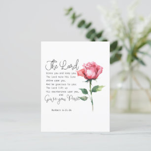 Carte Postale Numéros 6:24-26 Le Seigneur vous bénisse Fleur Ros