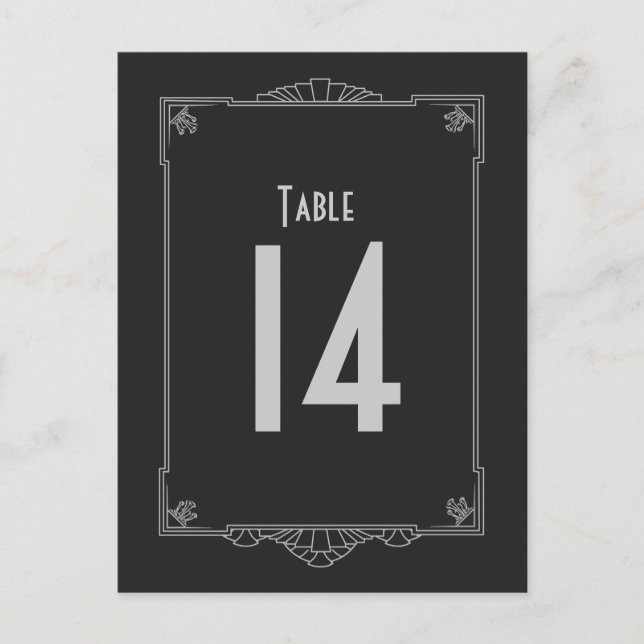 Carte Postale Numéros de tableau Art Déco (Argent) (Devant)