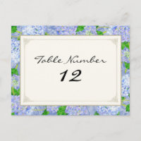 Numéros de tableau Dentelle bleu Hydrangée Florale
