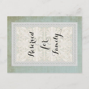 Carte Postale Numéros de tableau Dentelle rustique w Lin Vintage