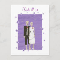 Numéros de tableau, Mariage d'Halloween squelette 